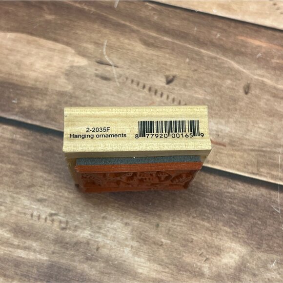 A MUSE 2-2035F HANGING ORNAMENTS WOOD MOUNTED RUBBER STAMP HOLIDAY - Picture 2 of 4